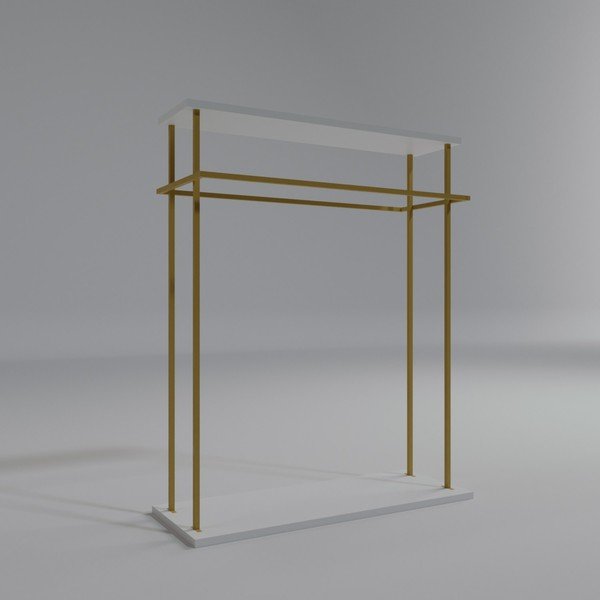 Bijeli stalak za odjeću Wuppertal – Kalune Design-image-3