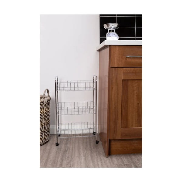 Metalni regal na kotačima u srebrnoj boji 36x64 cm – Premier Housewares-image-1