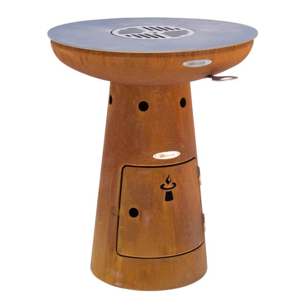 Smeđi vanjski roštilj na drva Remundi Nero S, ø 62 cm