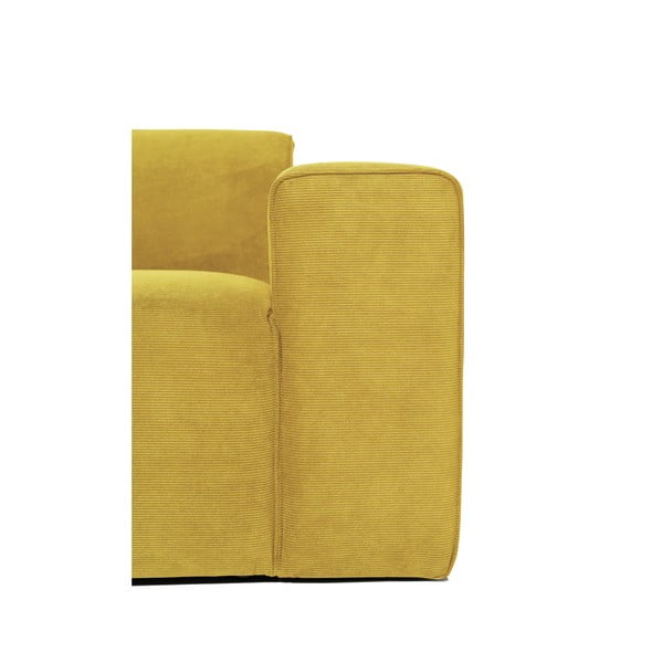 Žuta baršunasta modularna sofa u obliku slova U Scandic Sting, lijevi kut-image-4