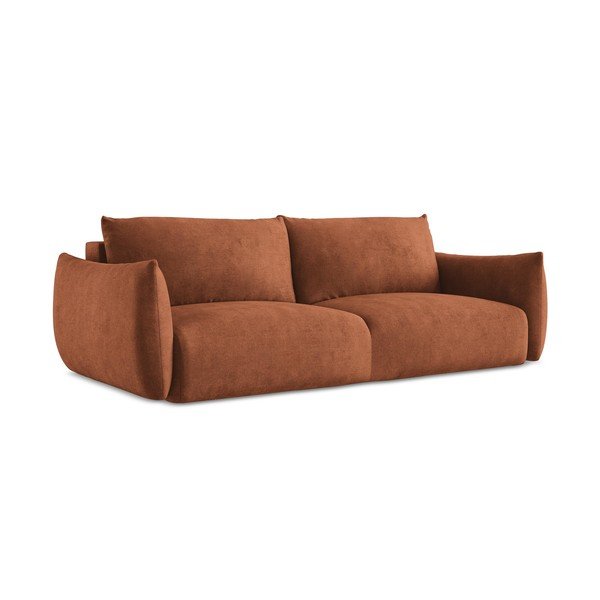 Sklopiva sofa od šenila boja terakote 230 cm Leila – Makamii-image-2