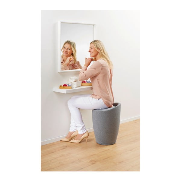 Svijetlosiva košara za rublje i stolica 2u1 Wenkoo Linen Look, 20 l-image-1