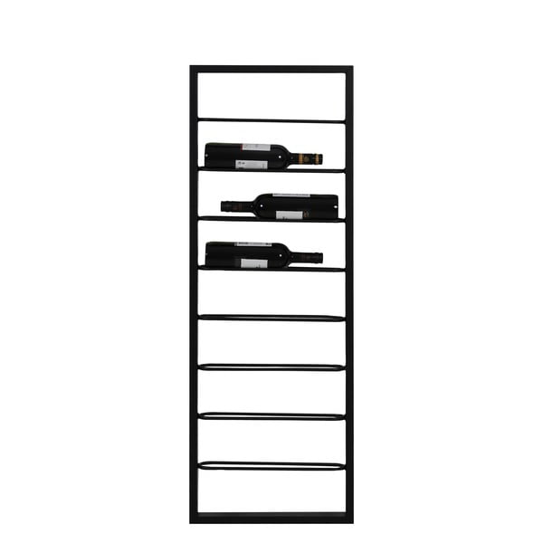 Crni zidni metalni držač za boce vina 42x120x6 cm Macaben – Light & Living