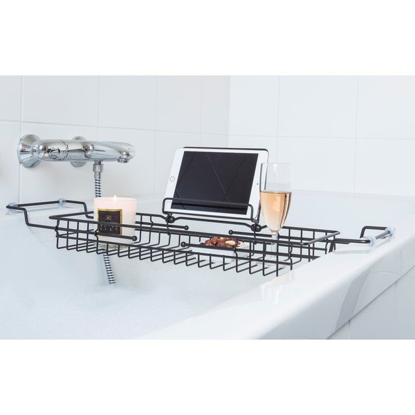 Crni metalni podesivi držač za kadu PT LIVING Tub, 61 - 86 cm-image-1