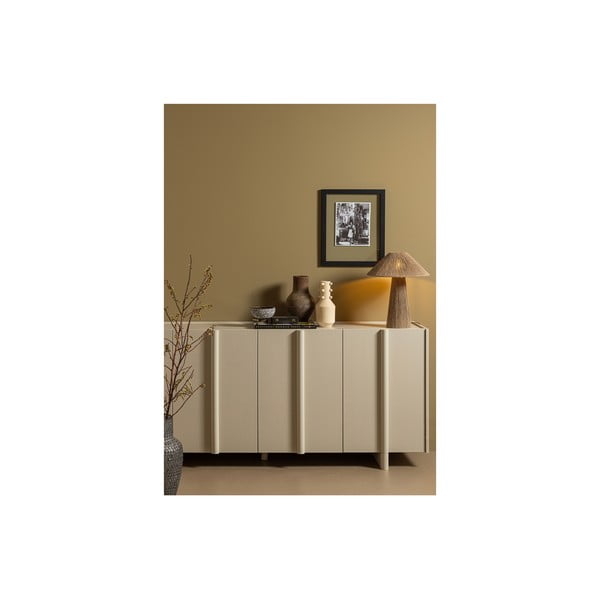 Krem niska modularna komoda od masivnog bora 200x85 cm Basu – WOOOD-image-1