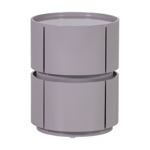 Svijetlo sivi noćni ormarić u sjajnom dekoru Lunex – WOOOD-image-2