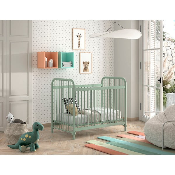 Zeleni metalni dječji krevet 60x120 cm BRONXX – Vipack-image-3