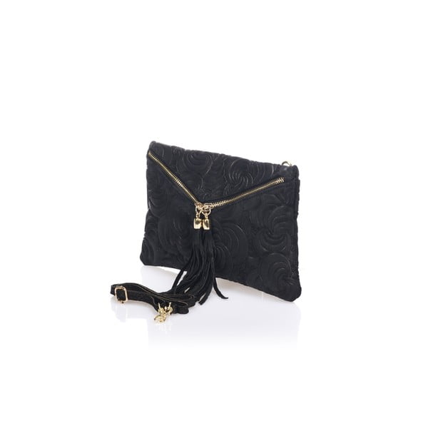 Crna kožna pismo torbica Lisa Silvia Minardi-image-2