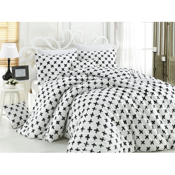 Pamučna posteljina s plahtama i 2 jastučnice Reina, 200 x 220 cm
