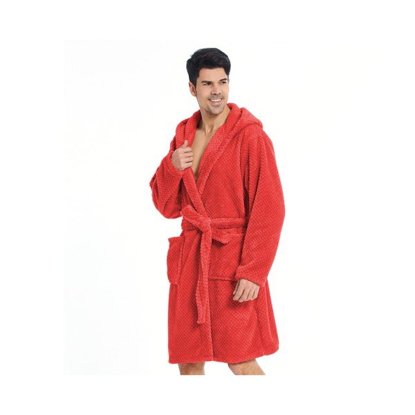 Crveni unisex kupaći ogrtač od mikrovlakana DecoKing Sleepyhead, veličina S-image-1