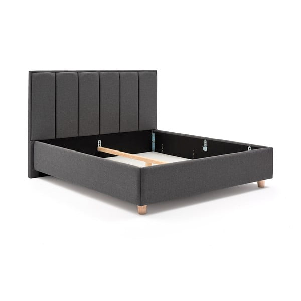 Tamno sivi bračni krevet s prostorom za odlaganje ProSpánek Wega, 180 x 200 cm-image-2