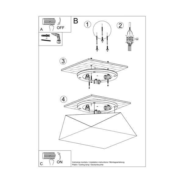 Stropna svjetiljka u srebrnoj boji 45x45 cm Koma – Sollux-image-3
