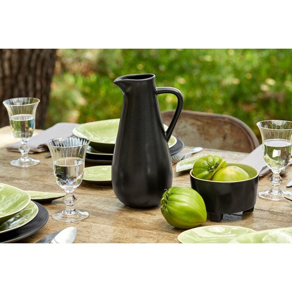 Svjetlozeleno-crna zdjela od kamenine na nogicama Costa Nova Riviera, ⌀ 14 cm-image-2