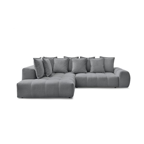 Tamno siva sklopiva/s prostorom za odlaganje kutna garnitura od šenila (s lijevim kutom/u obliku slova L) Everest – Bobochic Paris