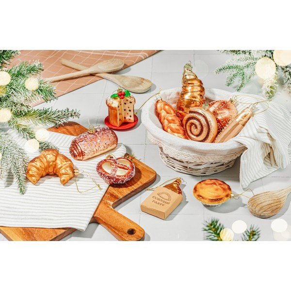 Stakleni ukas za božićno drvce 3 cm Pastel de Nata – Sass & Belle-image-3