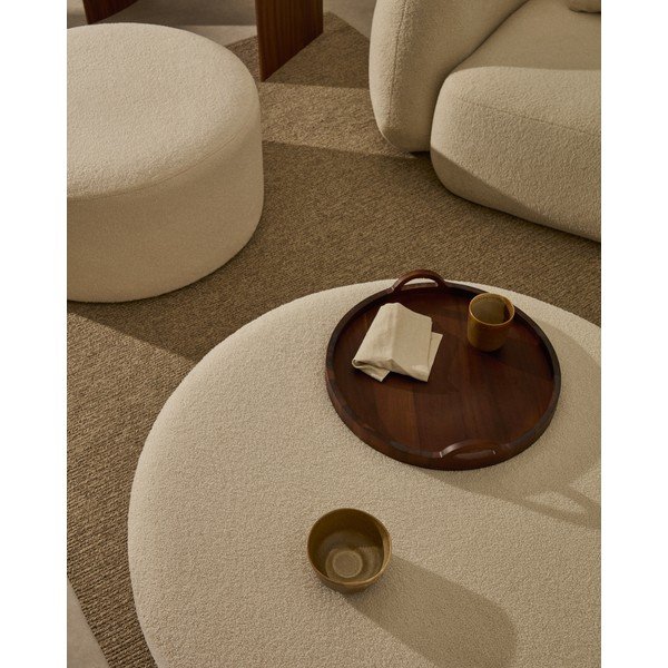 Krem tabure od bouclé tkanine Kaeli – Kave Home-image-2