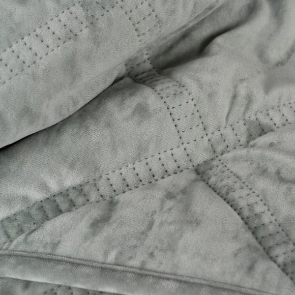 Prljavo zeleni prošiven prekrivač od samta 230x260 cm – Ixia-image-2