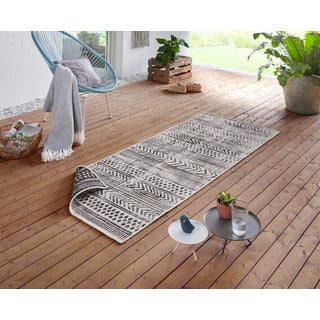 Crno-krem vanjski tepih NORTHRUGS Biri, 80 x 350 cm