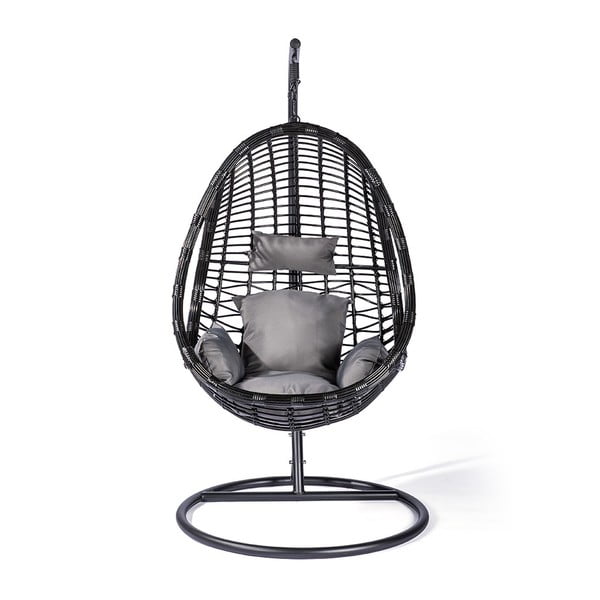 Crna viseća stolica od umjetnog ratana Le Bonom Tahiti-image-2