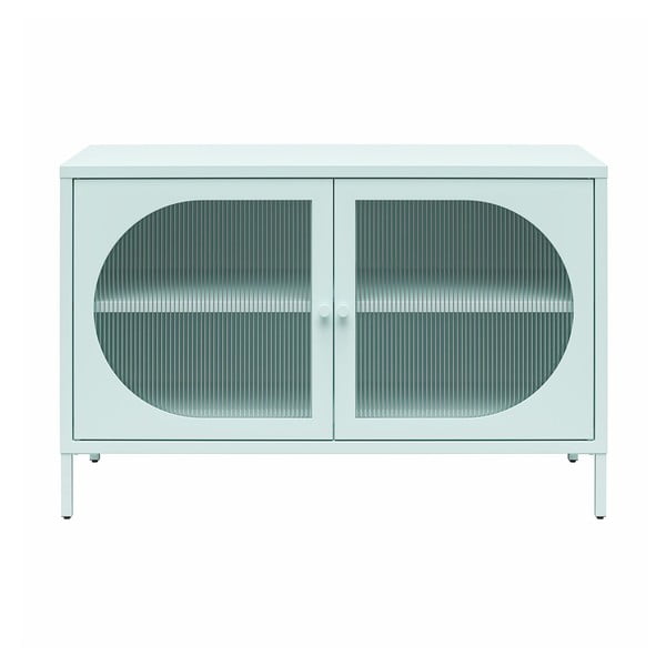 Svijetlo plava metalna vitrina 100x64x40 cm Luna – Støraa