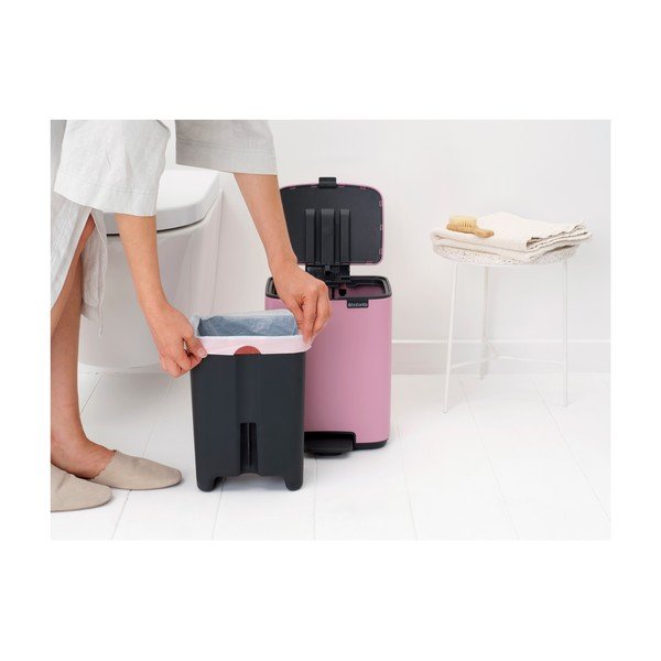 Ružičasta željezna kanta za smeće s pedalom 7 l Bo – Brabantia-image-2