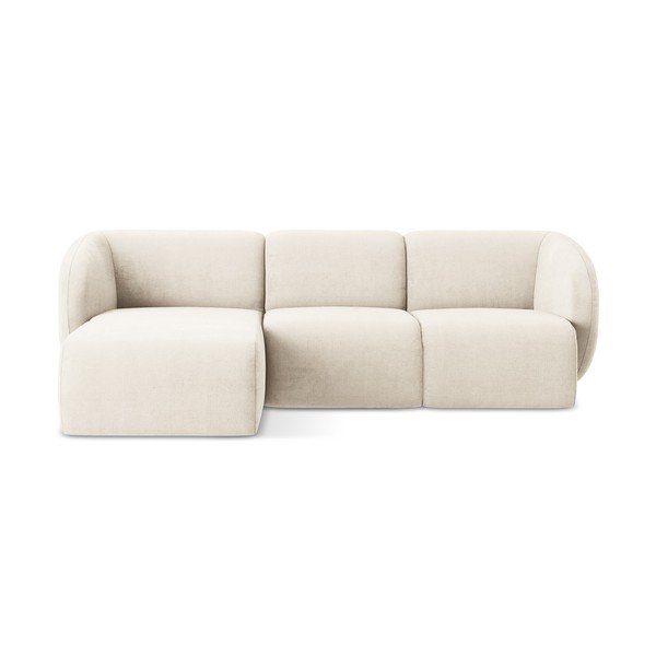 Bež kutna garnitura od šenila (s lijevim kutom/s ležaljkom) Lani – Makamii