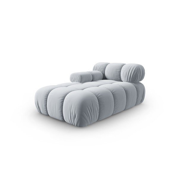 Svijetlo plava baršunasti ležaljka (s lijevim kutom) Bellis – Micadoni Home-image-3