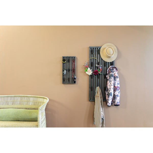 Tamno smeđa ploča za vješanje garderobe od punog hrasta 46x100x8 cm Parco – Spinder Design-image-3