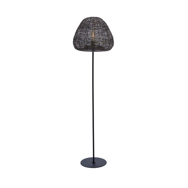 Mat crna/u brončanoj boji stojeća svjetiljka s metalnim sjenilom (visina 162 cm) Finou – Light & Living