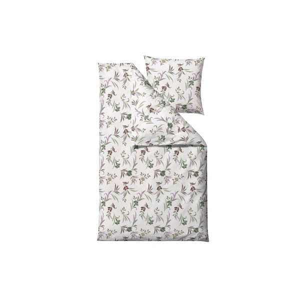 Zelena/bež posteljina za krevet za jednu osobu od pamučnog satena 140x200 cm Soft Tropic – Södahl-image-2