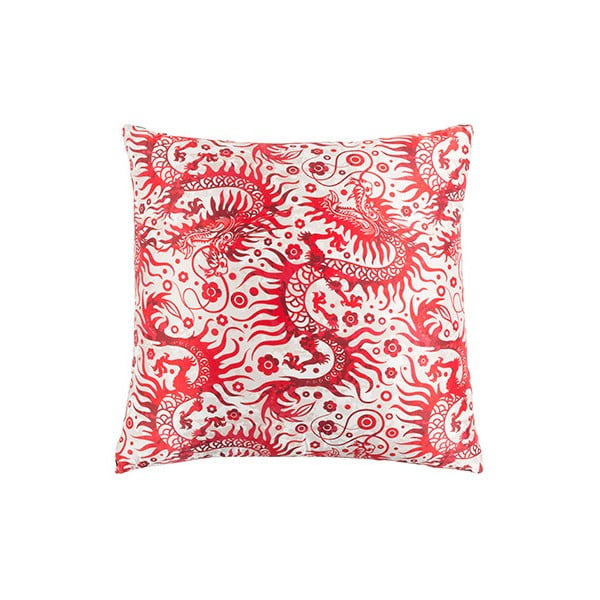 Crveno-bijeli jastuk White Label Joan, 45 x 45 cm