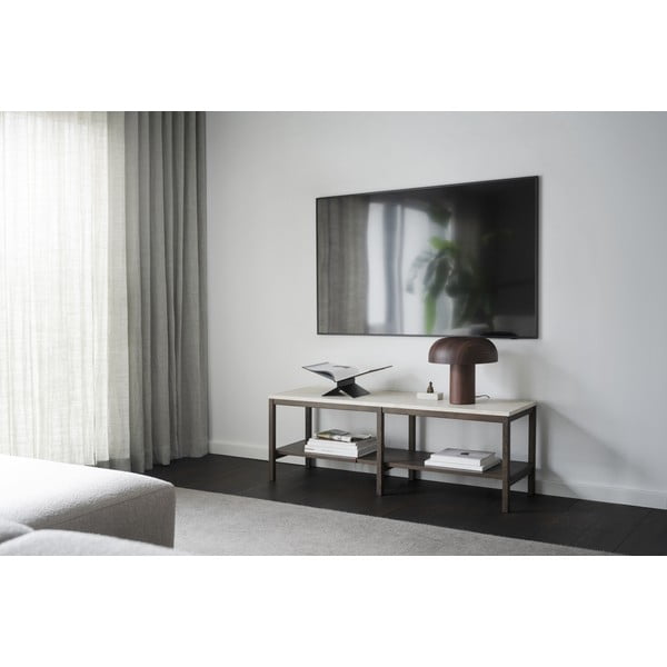 Smeđe-bež konzolni stol s kamenom pločom 140x40 cm Orwel - Rowico-image-1