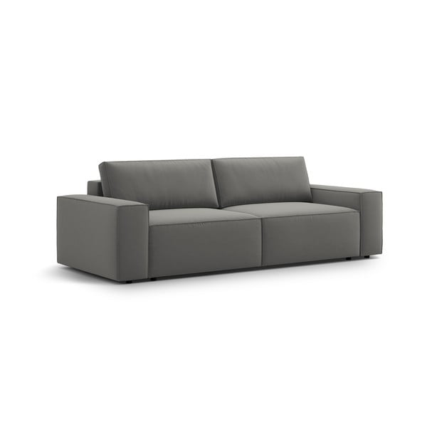 Svijetlo siva baršunasti sklopiva/s prostorom za odlaganje sofa 247 cm Jodie – Micadoni -image-3