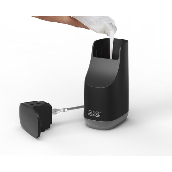Crni plastičan dozator sapuna 350 ml Slim – Joseph Joseph-image-1