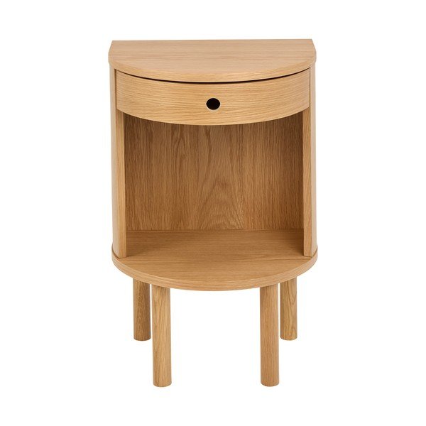 Noćni ormarić u dekoru hrasta u svijetloj prirodnoj boji Paron – Actona