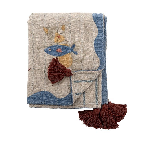 Deka za bebe od recikliranog pamuka u prirodnoj boji 130x160 cm Mille – Bloomingville Mini