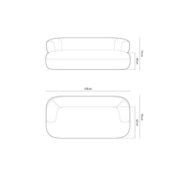 Svijetlo siva sofa od bouclé tkanine 178 cm Jenny – Micadoni Home-image-4