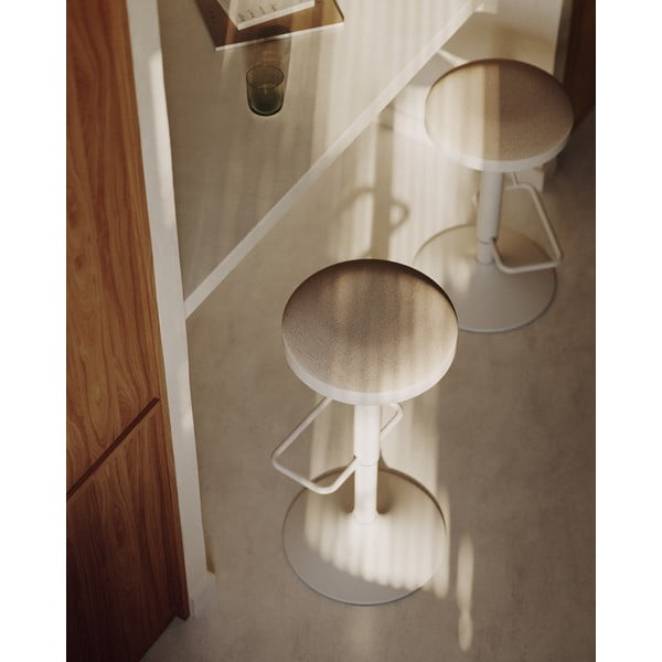 Bež podstavljene barske stolice u setu podesive visine 2 kom (visine sjedala 53,5 cm) Zaib – Kave Home-image-1