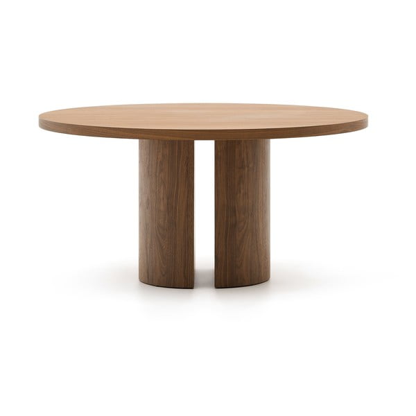 Okrugao blagovaonski stol s pločom stola u dekoru oraha ø 150 cm Nealy – Kave Home-image-3