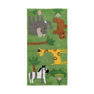 Zelena periva pamučna staza 90x175 cm Animals – Ixia