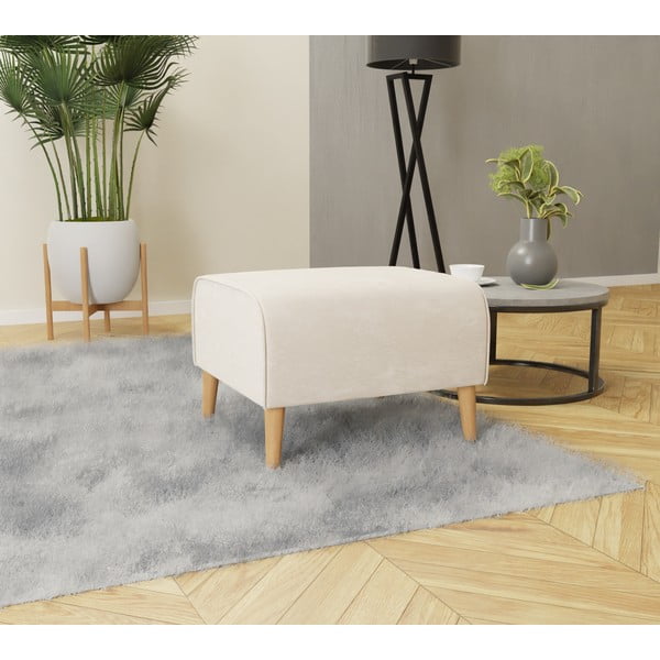 Krem baršunast tabure Carole – Ropez-image-2