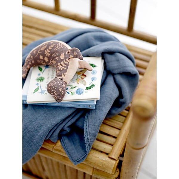 Tamnoplava pamučna deka za bebe 100x80 cm Muslin - Bloomingville Mini-image-2