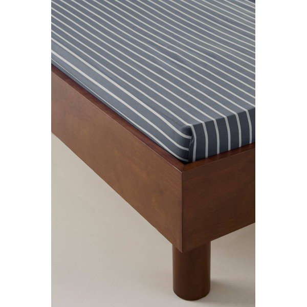 Bijela/plava plahta s gumom od organskog pamuka 180x200 cm Sima – Jotex-image-1