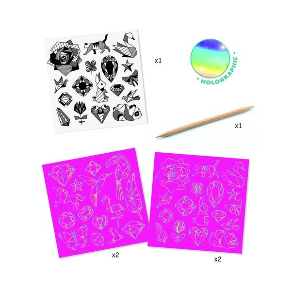 Komplet od 4 slike za rezbarenje Djeco Rainbow Ornaments-image-1