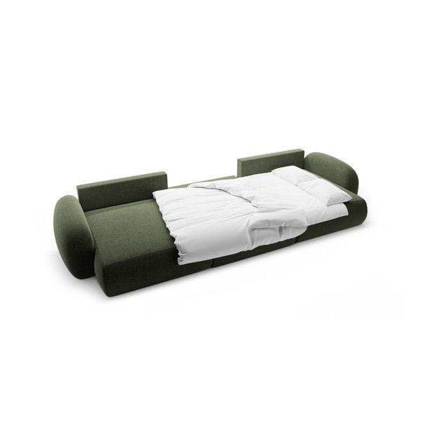 Zelena sklopiva/s prostorom za odlaganje kutna garnitura od šenila (u obliku slova "U") Tonale – Cosmopolitan Design-image-3