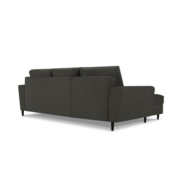 Crna kutna sofa od samta Kooko Home Jazz, lijevi kut-image-4