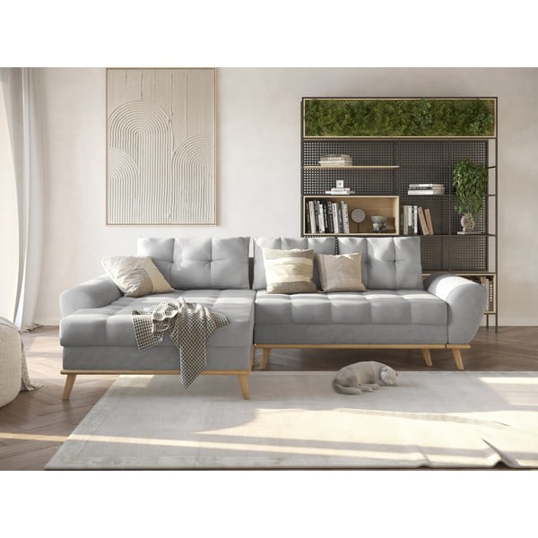 Svijetlo siva sklopiva kutna garnitura (s lijevim kutom) Balitco – Ropez-image-1