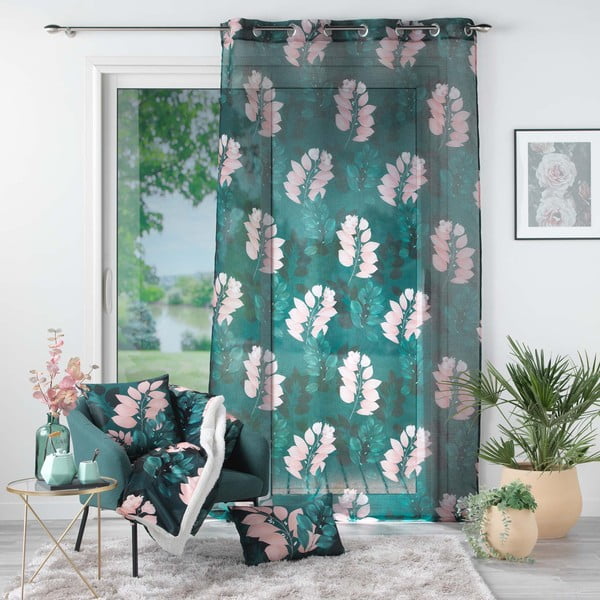 Tamno zelena prozirna zavjesa 140x280 cm Belline – douceur d'intérieur-image-2