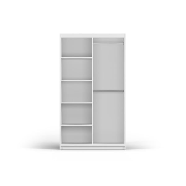 Bijeli ormar s ogledalom i kliznim vratima 122x215 cm Lisburn - Cosmopolitan Design-image-3