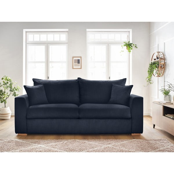 Tamno plava sklopiva sofa od samta 225 cm Augustin – Bobochic Paris-image-1